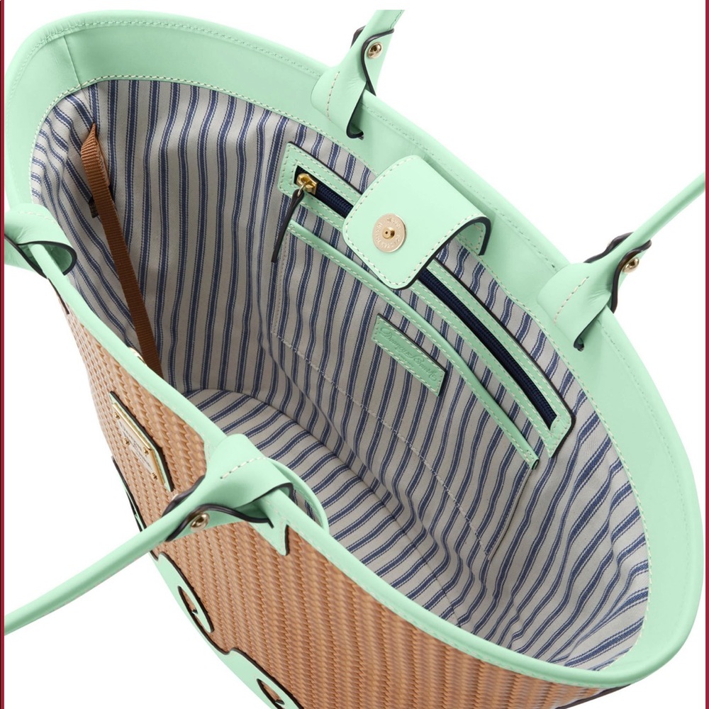 Dooney & B Leather Beacon Woven Atlantic tote MINT - Picture 3 of 5